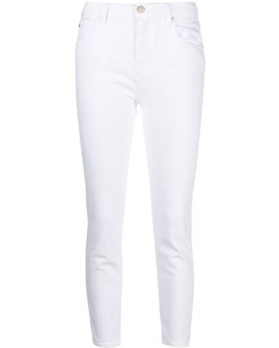Pinko Mid-rise Cropped Jeans - White