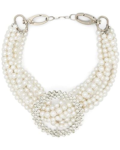 Atu Body Couture Bead-chain Choker Necklace - White