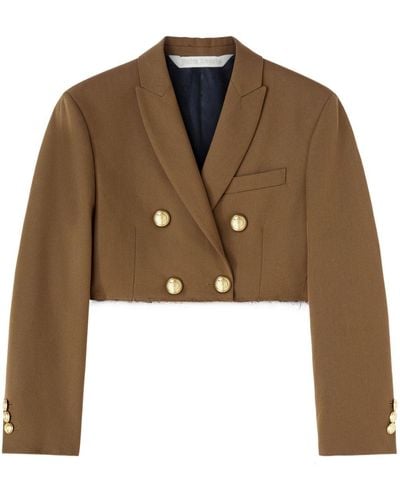 Palm Angels Double-breasted Cropped Blazer - Brown