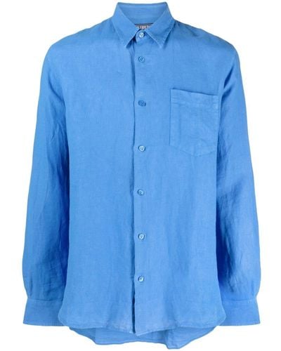 Vilebrequin Linnen Overhemd - Blauw