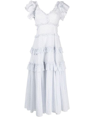 Needle & Thread Broderie-anglaise Organic Cotton Maxi Dress - White