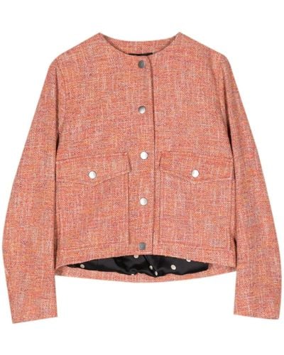 Paul Smith Round-collar Tweed Jacket - Pink