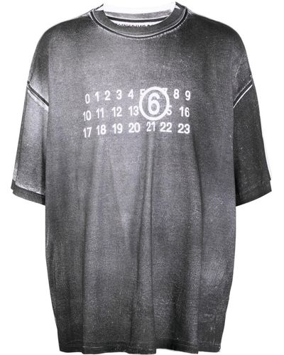 MM6 by Maison Martin Margiela Logo Cotton T-shirt - Grey