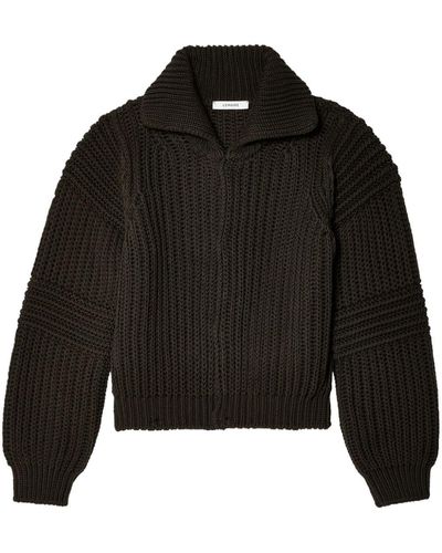 Lemaire Chunky-knit Cotton Cardigan - Black