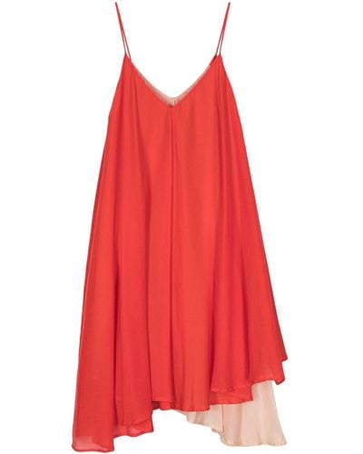 Semicouture Contrast-lining Dress - Red