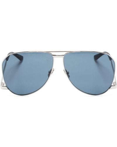 Saint Laurent Sl 690 Dust Pilot-frame Sunglasses - Blue