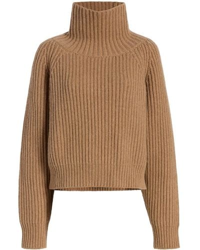 Khaite Lanzino Funnel-neck Cashmere Sweater - Brown