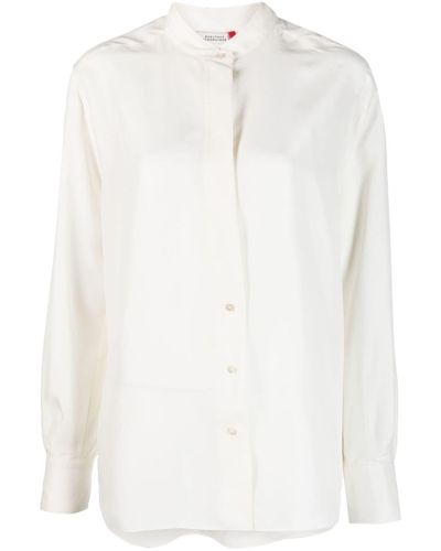 Dorothee Schumacher Band-collar Silk Shirt - White