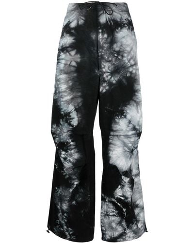 DARKPARK Pantalone militare con stampa tie-dye - Grigio