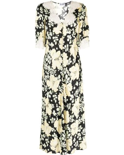RIXO London Simone Floral-print Midi Dress - White