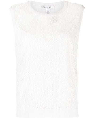 White Lace Sleeveless Tops for Women - Up to 82% off