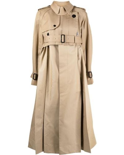 Sacai Belted Trench Coat - Natural