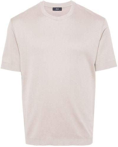 Herno T-Shirt mit Logo-Schild - Weiß