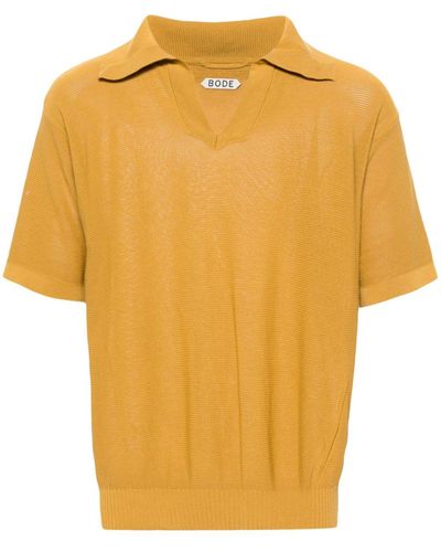 Bode Logo-embroidered Cotton Polo Shirt - Yellow