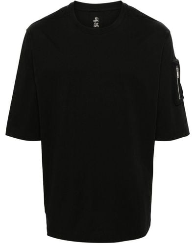 Thom Krom T-Shirt mit Ärmeltasche - Schwarz