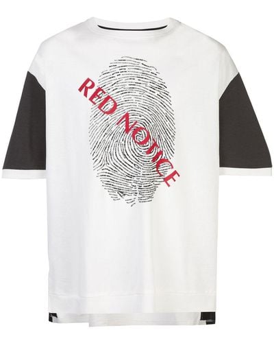 Mostly Heard Rarely Seen Short Sleeve Red Notice Print T-shirt - White