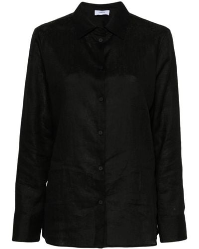 Lardini Long-sleeves Linen Shirt - Black