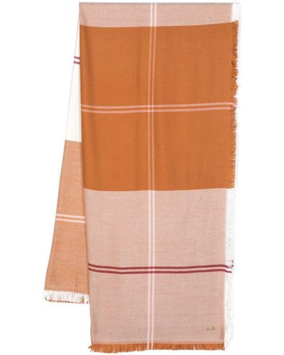 Twin Set Logo-plaque Checked Scarf - Brown
