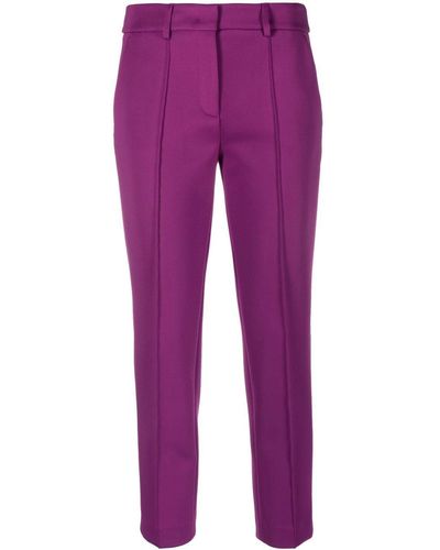 Blanca Vita Cropped Straight-leg Trousers - Purple