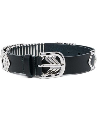 Isabel Marant Leather Buckle Belt - Black