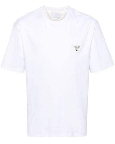 Prada T-shirt à patch logo - Blanc