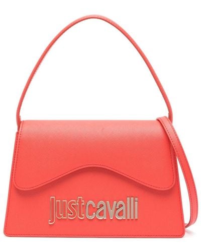 Just Cavalli Range Handtasche mit Logo-Schild - Rot