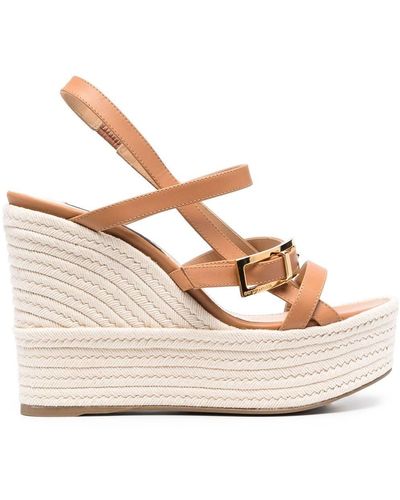 Sergio Rossi Nora Sandalen Met Sleehak - Naturel