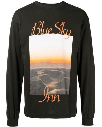 BLUE SKY INN T-shirt en coton à imprimé photographique - Noir