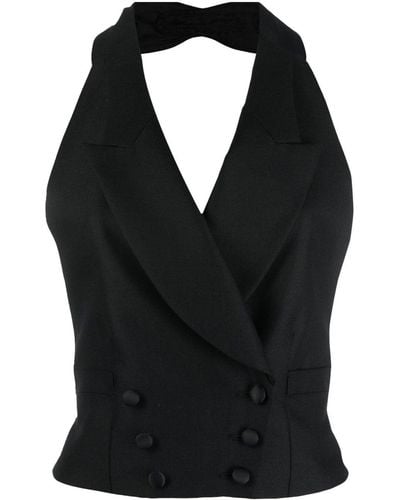Maison Margiela Halterneck Double-breasted Waistcoat - Black
