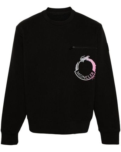 Moncler Sweatshirt mit tiefen Schultern - Schwarz