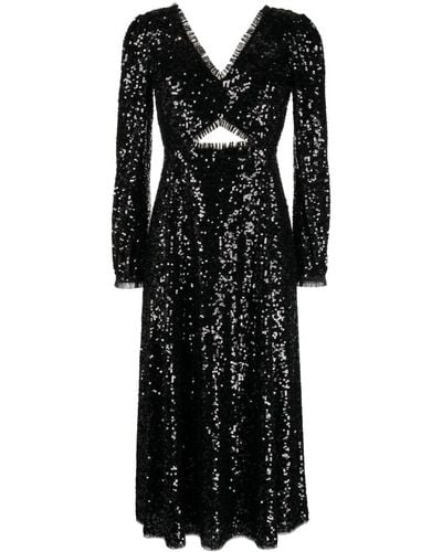 Needle & Thread Elara Sequin-embellished Midi Dress - Black