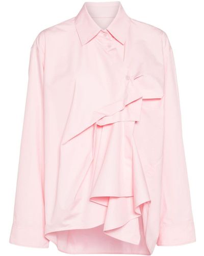 JNBY Gathered-detail Cotton Blouse - Pink