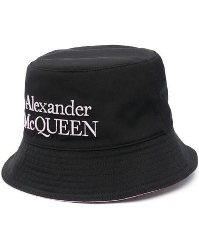 Alexander McQueen Bucket-tas Met Geborduurd Logo - Zwart