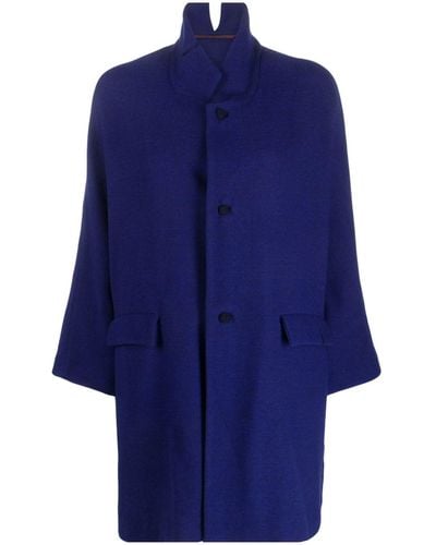 Daniela Gregis Bell-sleeves Wool Coat - Blue