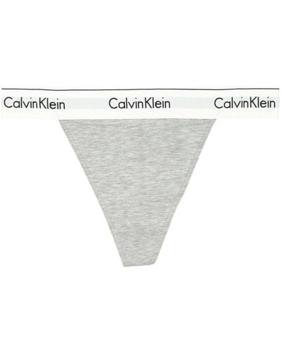 Calvin Klein Tanga con logo en la cintura - Blanco
