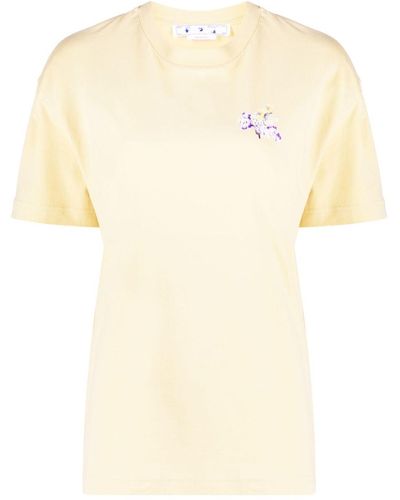 Off-White c/o Virgil Abloh Camiseta con motivo floral y logo - Neutro