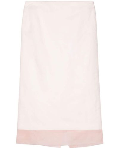 Sportmax Layered-design Silk Skirt - Pink
