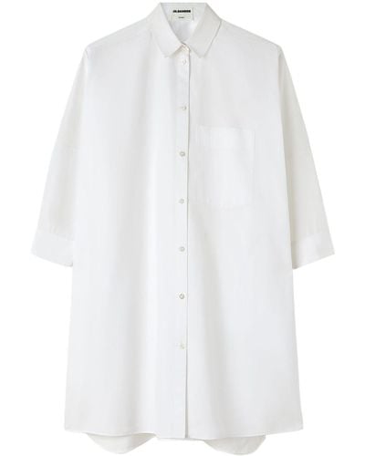 Jil Sander A-line Shirt Dress - White