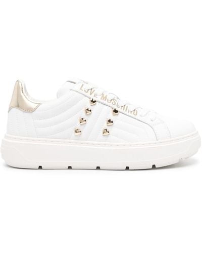 Love Moschino Logo-print Leather Sneakers - White