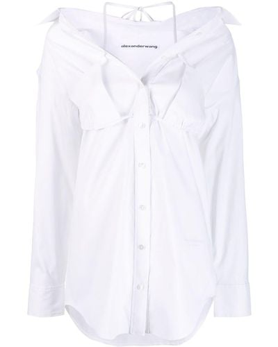 Alexander Wang Camisa a capas con bikini - Blanco