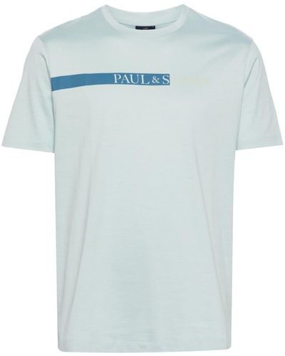 Paul & Shark T-Shirt mit Logo-Print - Blau