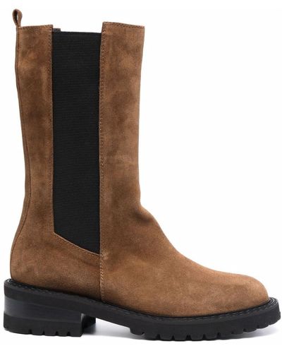 Via Roma 15 Velour Suede Boots - Brown