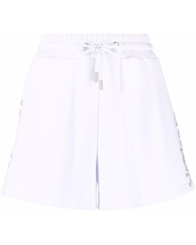 Philipp Plein Shorts con strass - Bianco