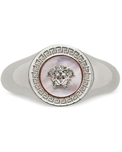 Versace Icon Medusa-plaque Ring - White