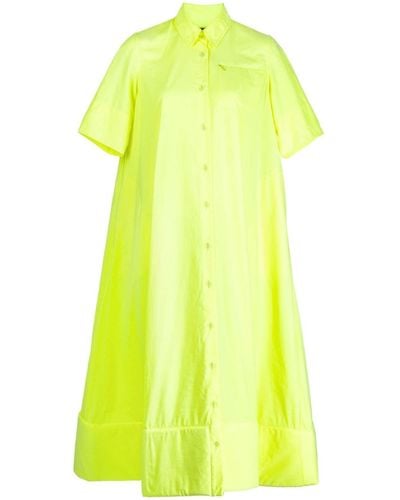Melitta Baumeister Foam-Hem Midi Shirt Dress - Yellow