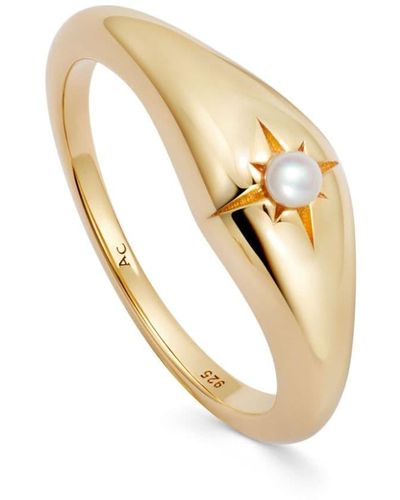 Astley Clarke Mini Aurora Pearl-embellished Ring - Metallic