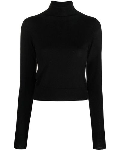 Filippa K Roll-neck Wool Sweatshirt - Black