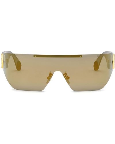 Philipp Plein Plein Hero Hexagon Shield-frame Sunglasses - Natural