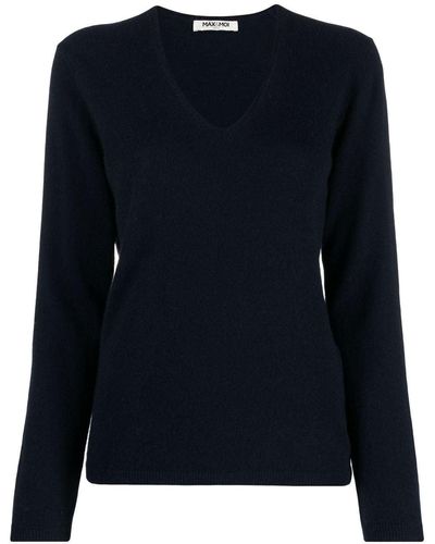 Max & Moi V-neck Cashmere Jumper - Blue