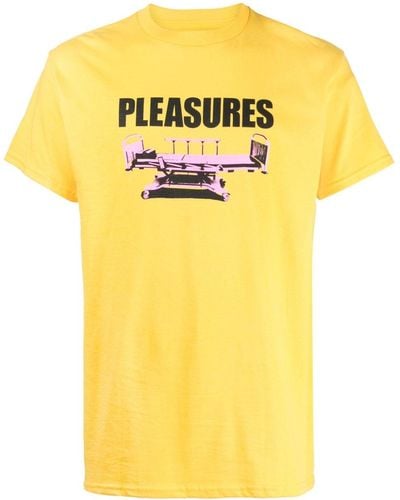 Pleasures Bed Cotton T-shirt - イエロー